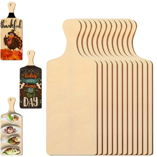 Zestaw 10 Drewnianych Desek Dekoracyjnych 24x9 cm Idealne do Ozdób DIY