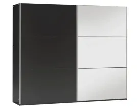 szafa-przesuwna-vigo-250-dwudrzwiowa-lustro-szuflady-polki-czarna