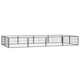 kojec-dla-psa-12-panele-czarny-100x50-cm-stal