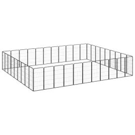 kojec-dla-psa-40-paneli-czarny-50x100-cm-stal