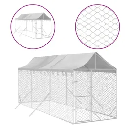 kojec-dla-psa-z-dachem-srebrny-2x6x25-m-stal-galwanizowana