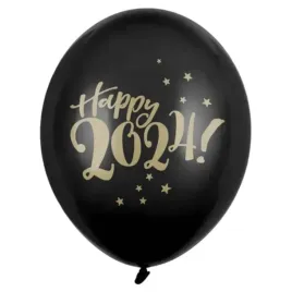 balony-nowy-rok-happy-2024-czarny-partydeco-12-50-szt