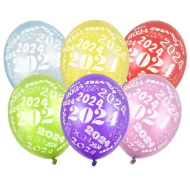 balony-nowy-rok-2024-metalic-mix-partydeco-12-50-szt