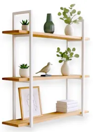 polka-potrojna-debowa-bialy-regal-wiszacy-na-ksiazki-do-salonu-120cm
