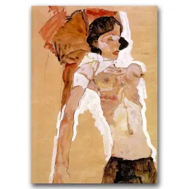 plakat-retro-egon-schiele-semi-nude-reclining-a1