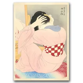 plakat-vintage-kobieta-ubrana-w-szarfe-a1
