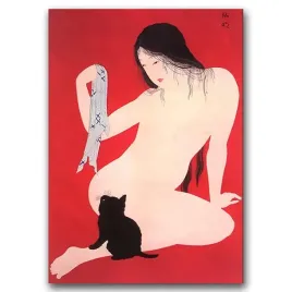 plakat-vintage-do-salonu-kobieta-przed-lustrem-a1