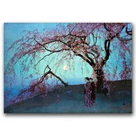 plakat-retro-kwitnaca-wisnia-yoshida-ukiyoe-a1