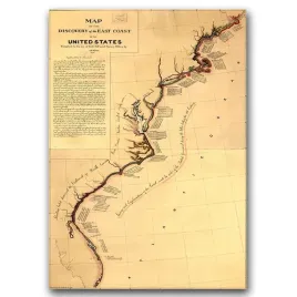 plakat-retro-stara-mapa-wschodniego-wybrzeza-a1