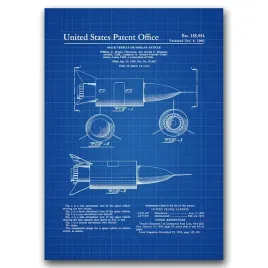 plakat-vintage-patent-na-pojazd-kosmiczny-a1