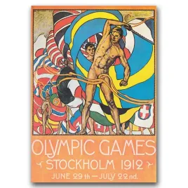plakat-retro-igrzyska-olimpijskie-w-sztokholmie-a1