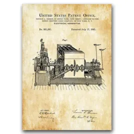 retro-plakat-patent-edison-electric-generator-a1