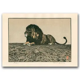 plakat-vintage-lew-autorstwa-yoshidy-toshi-a1
