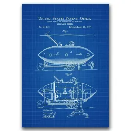plakat-w-stylu-retro-patent-na-lodz-podwodna-a1