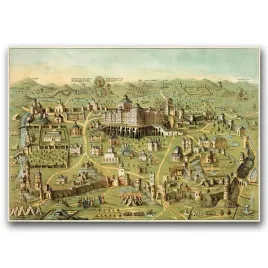 plakat-vintage-do-salonu-stara-mapa-jerozolimy-a1