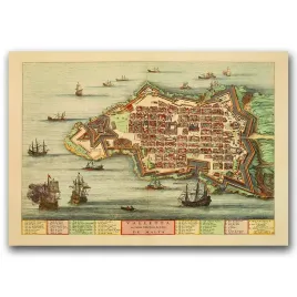 plakat-vintage-stara-mapa-wyspy-malta-valletta-a1