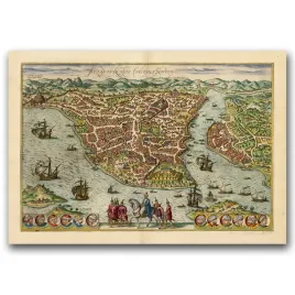 plakat-retro-stara-panorama-konstantynopola-a1