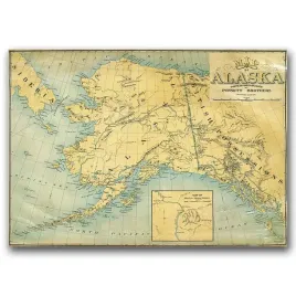 plakat-w-stylu-vintage-stara-mapa-alaski-a1
