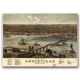 plakat-vintage-stara-mapa-louisville-kentucky-a1