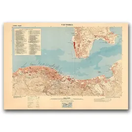 plakat-w-stylu-retro-stara-mapa-hongkong-a1