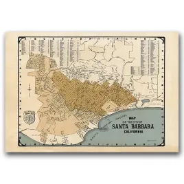 plakat-w-stylu-retro-stara-mapa-santa-barbara-a1