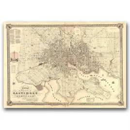 plakat-w-stylu-retro-mapa-baltimore-maryland-a1