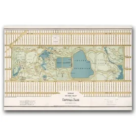 plakat-w-stylu-retro-stara-mapa-central-parku-a1