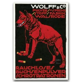 plakat-na-plotnie-canvas-retro-a1-wilk-bron-naboje