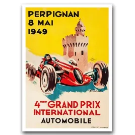 plakat-w-stylu-retro-wyscigi-perpignan-1949-a1