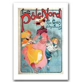 plakat-na-plotnie-canvas-retro-a1-biegun-polnocny