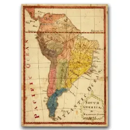 plakat-retro-do-salonu-mapa-ameryki-poludniowej-a2