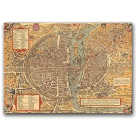 plakat-retro-do-salonu-mapa-paryza-a2