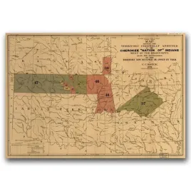 plakat-vintage-do-salonu-stara-mapa-cherokee-a2