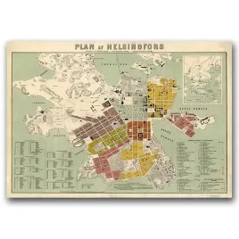 plakat-retro-stara-mapa-helsinki-finlandia-a2