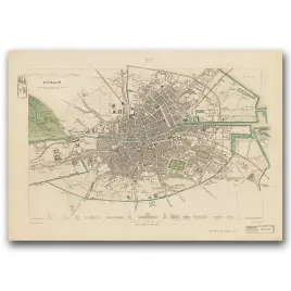 plakat-retro-do-salonu-archiwalne-mapy-dublina-a2