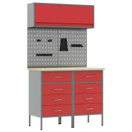 industrialna-szafka-robocza-z-drewnianym-blatem-czerwono-szara-100x55x200