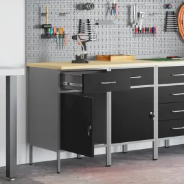 szafka-robocza-industrialna-z-szuflada-i-drzwiami-czarno-szara-100x55x85