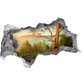 dziura-3d-w-scianie-naklejka-skandynawia-jezioro
