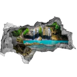 dziura-3d-w-scianie-naklejka-wodospad-w-lesie