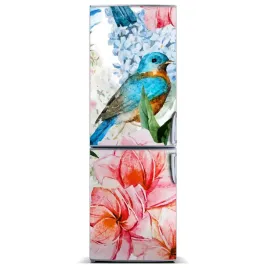 foto-magnes-na-lodowke-kwiaty-i-ptaki-60x180