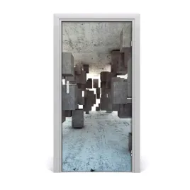 naklejka-fototapeta-na-drzwi-szesciany-w-betonie