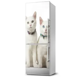 naklejka-magnes-na-lodowke-dwa-biale-koty-60x180