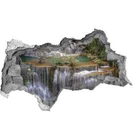 dziura-3d-w-scianie-naklejka-wodospad-w-lesie