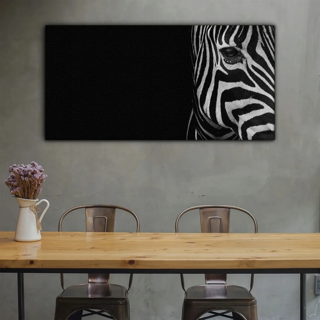 czarno-bialy-obraz-na-plotnie-zebra-120x60-cm