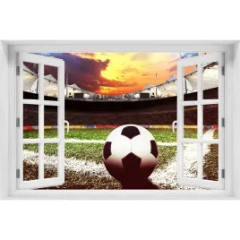 naklejka-na-sciane-3d-okno-pilka-na-stadionie