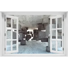 fototapeta-naklejka-na-sciane-szesciany-w-betonie