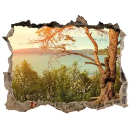 dziura-3d-w-scianie-naklejka-skandynawia-jezioro