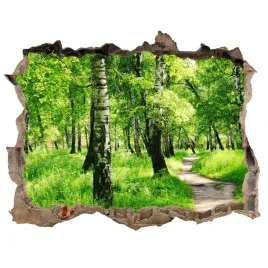naklejka-fototapeta-3d-widok-brzozowy-las-168x113