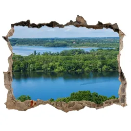 naklejka-fototapeta-3d-widok-las-nad-jeziorem