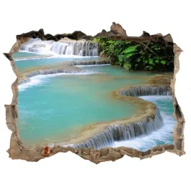 naklejka-fototapeta-3d-widok-wodospad-w-lesie